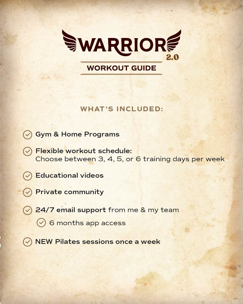 Warrior 2.0 Workout Guide