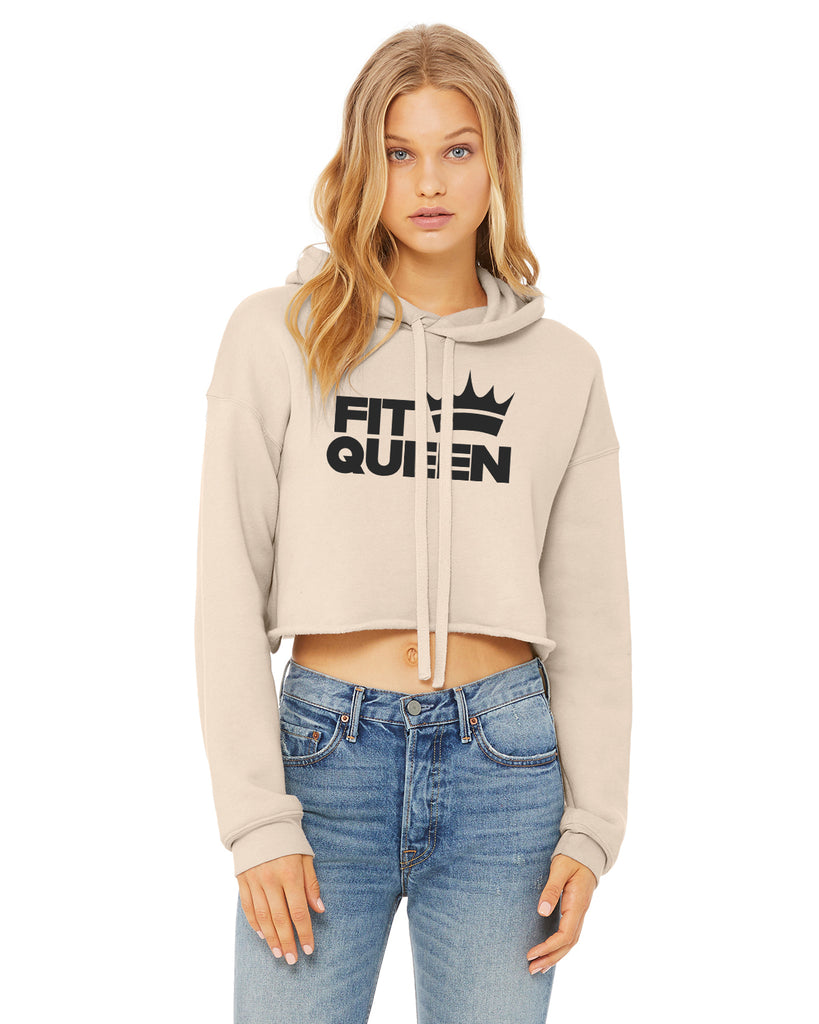 FitQueen Crop Hoodie Sweatshirt