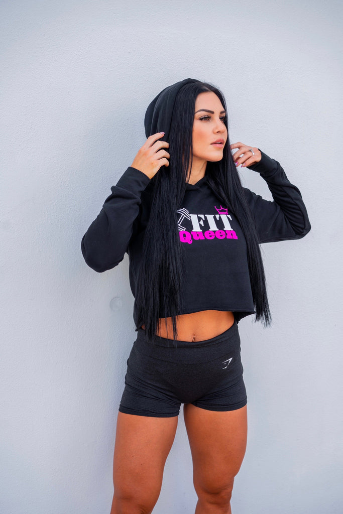 Queen crop top 2025 hoodie